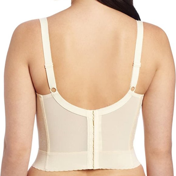 New Carnival Full-Figure Soft-Cup Wireless Longline Bra w/ Scalloped Lace 773 BK - Picture 3 of 3